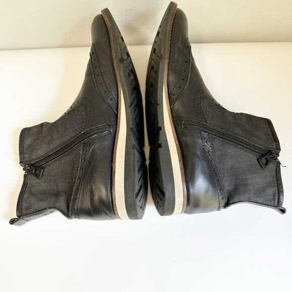 RUDSAK Men’s Black Leather Wingtip Brogue Chelsea Boots – Size 42 US 9 - Picture 5 of 11